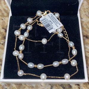 NWT Bridge cultured pearl set bracelet & necklace